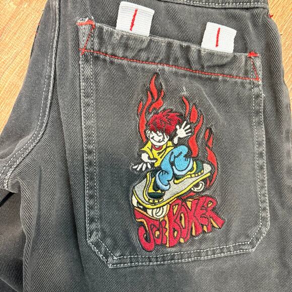 Vintage Joe Boxer Wide Leg Skater Black Jeans JNCO-Vibes Sz Boys 7 - Picture 3 of 5